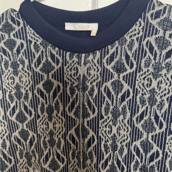 CHLOE Silver Metallic Long Sleeve Sweater - Picture 2 of 9